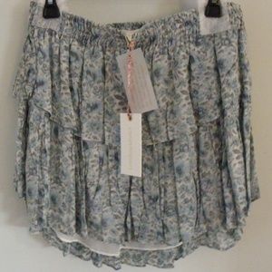 NWT LoveShackFancy Floral Ruffled Mini Skirt - XL